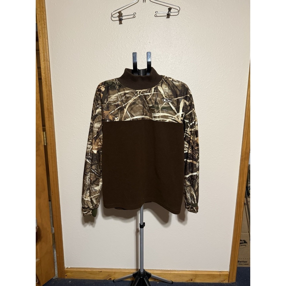 Drake Waterfowl Systems Camo Fleece Pullover Brown Realtree Size Large‎